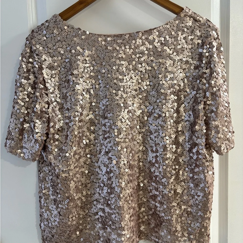 Socialite Rose Gold Sequin Blouse - Picture 6 of 7